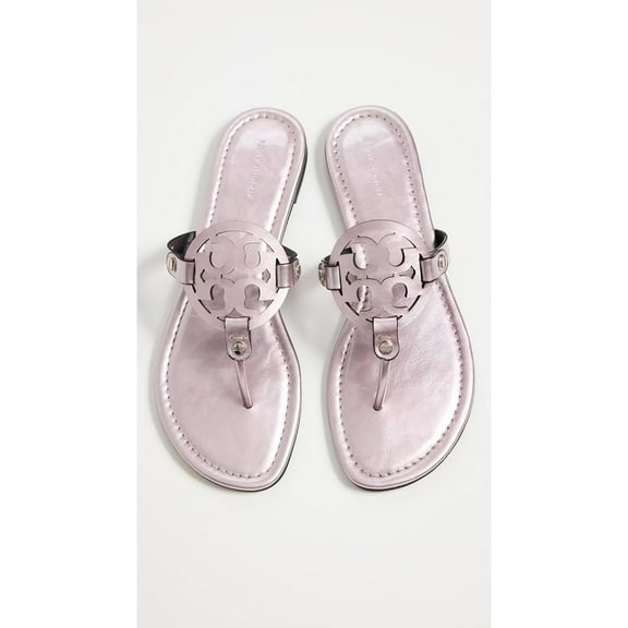 Tory Burch Women's Miller Sandals, Rose, Pink, Metallic Flat Shoes