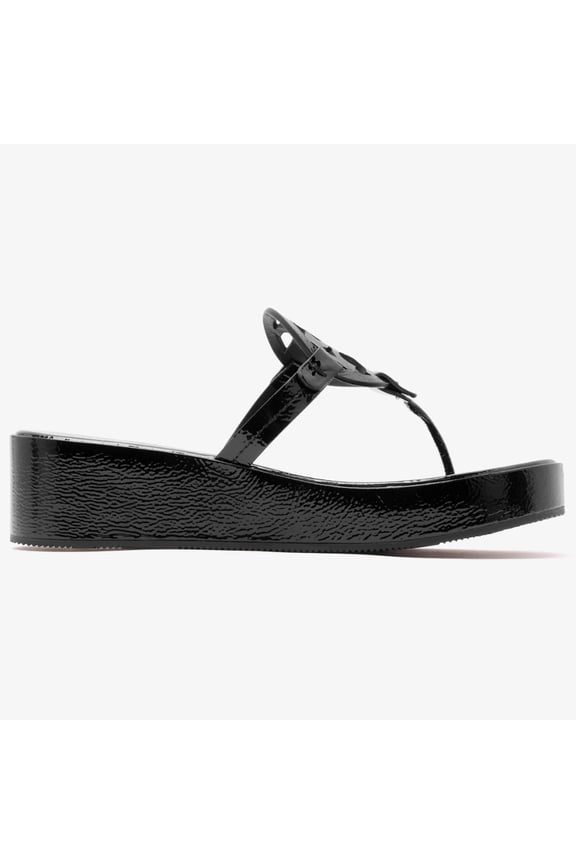 Women's Miller Wedge 25mm Sandal, Perfect Black Patent, 6.5