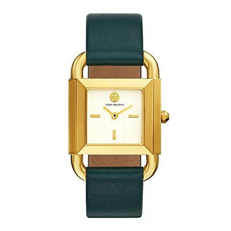 Tory Burch Women s Phipps Valley Forge Green Leather Strap Watch