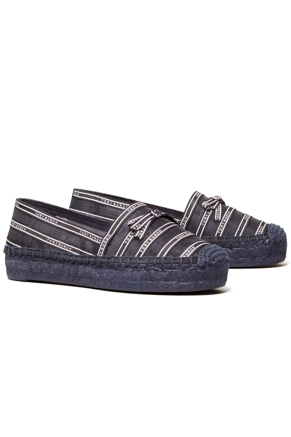 Womens Platform Mesh Espadrille, Slip-On Flat (Navy)