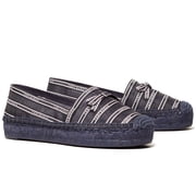 Tory Burch Women s Platform Mesh Espadrille, Slip-On Flat Navy, Size 7