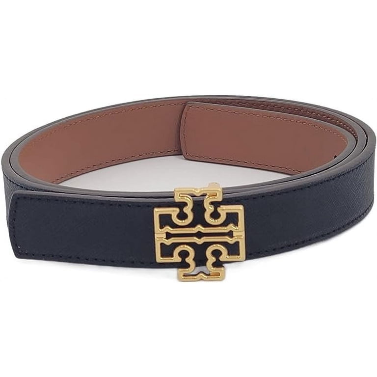 Tory Burch Medium Size Britten Belt- Black/Tan, Gold  display picture 3