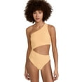thumbnail image 1 of Tory Burch Women's Solid One Shoulder Cut Out One Piece, Jackfruit, Yellow, Oran, 1 of 3