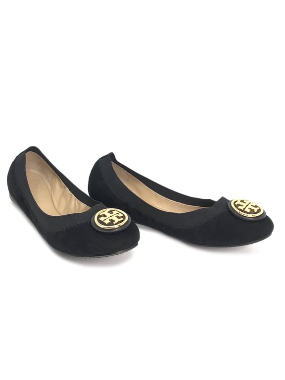Women's Suede Ballet Flat (Black), Size 5