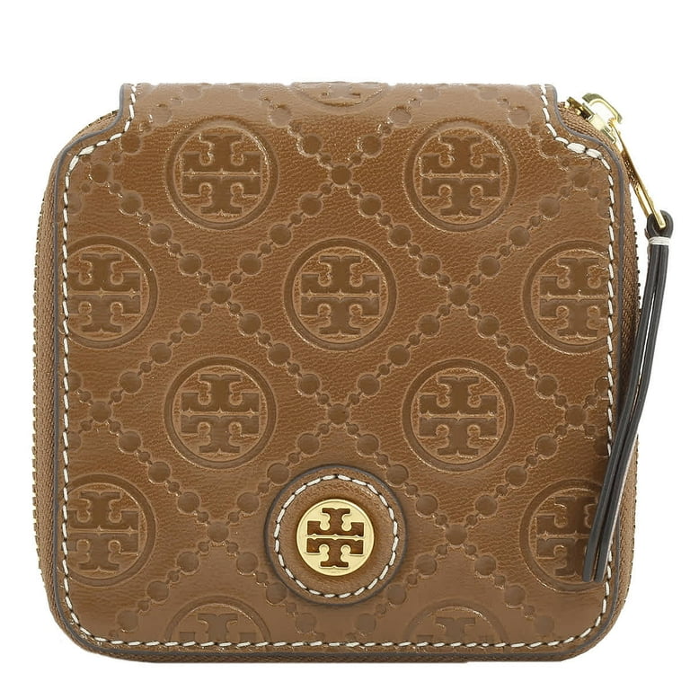Tory Burch Women's T Monogram Leather Bi-Fold Wallet (Moose