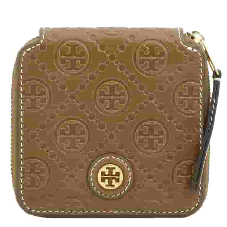 TORY BURCH★TMonogram Embossed バイフォ-ルド レザーWallet Tory Burch Women's T Monogram Leather Bi-Fold Wallet (Moose