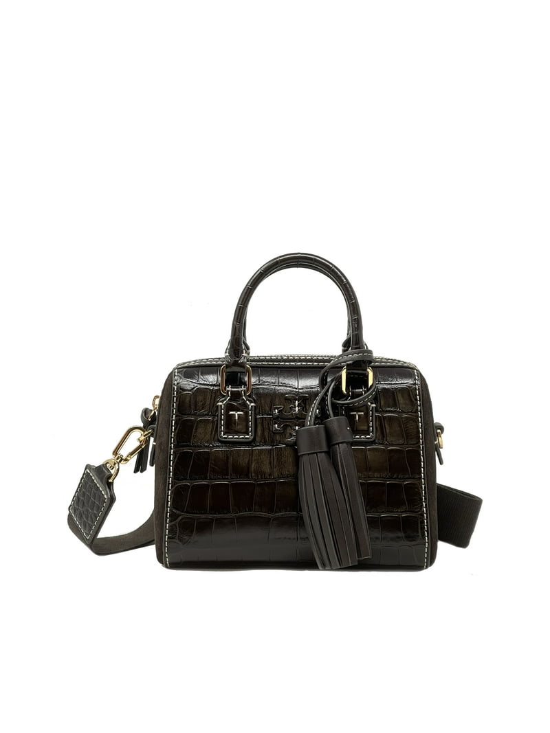 Tory Burch Women's Thea Embossed Leather Mini Web Satchel