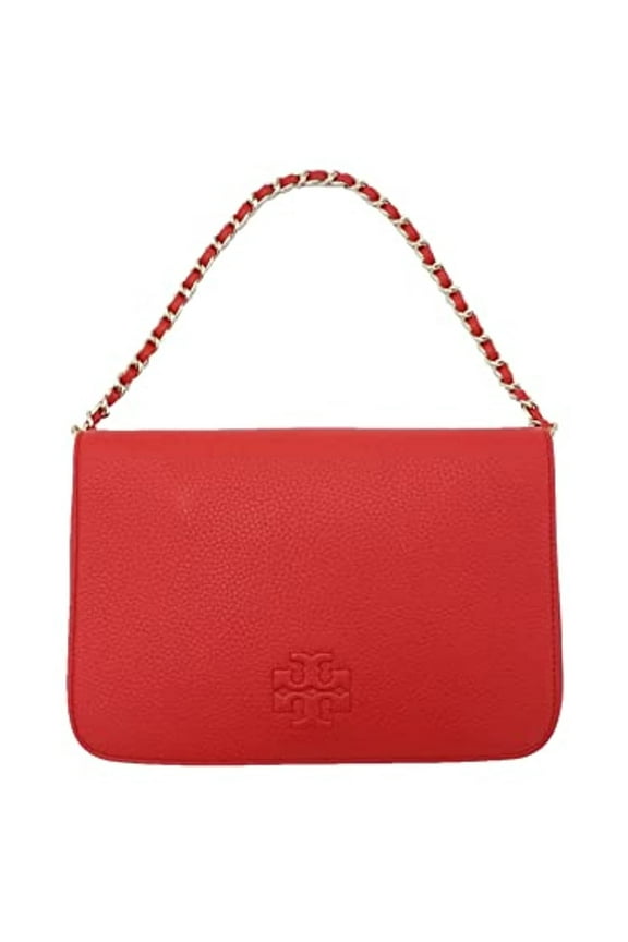 Women's Thea Pebbled Leather Convertible Small Crossbody Bag Clutch (Liberty Red)