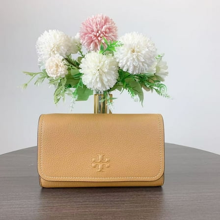 Tory Burch Women's Thea Small Convertible Flat Wallet Crossbody (Tiramisu), 2-in-1
