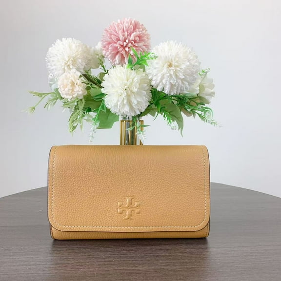 Tory Burch Women's Thea Small Convertible Flat Wallet Crossbody (Tiramisu), 2-in-1