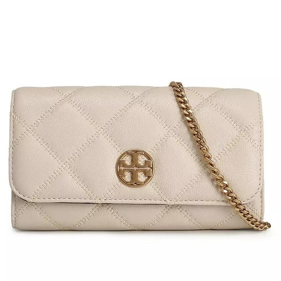 Tory Burch Women's Willa Small Leather Chain Wallet Crossbody Bag (Brie)