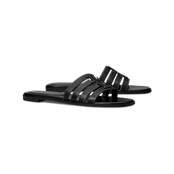 Tory Burch Womens 158616 Logo Leather Thong Sandals
