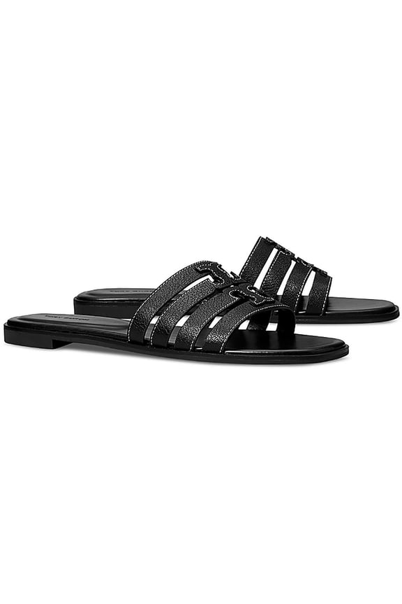 Womens 158616 Logo Leather Thong Sandals