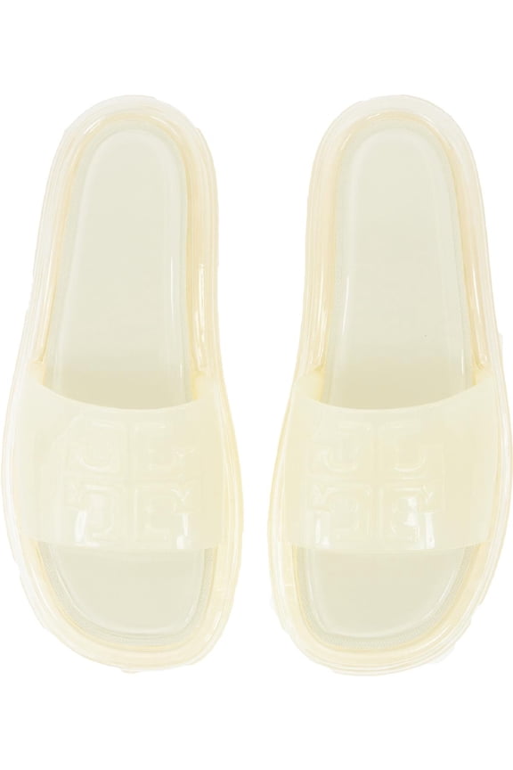Womens Bubble Jelly Logo Slide Jelly Sandals Ivory 10 Medium (B,M)
