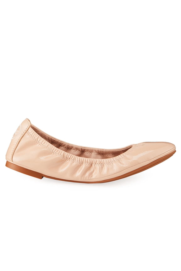 Women’s Eddie Patent Ballet Flats, Patent Leather Slip-On Shoes (Goan Sand), Size 8