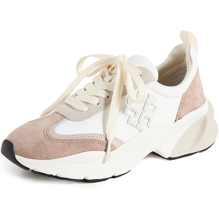 Tory Burch Womens Good Luck Trainer 4.5 White/New Ivory/Cerbiatto