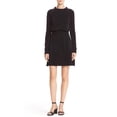 thumbnail image 1 of Tory Burch Womens Isabelle Blouson Ruffle Neck Cocktail Dress Black Medium, 1 of 4