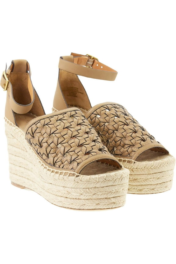 Womens Leather Wedge Espadrilles