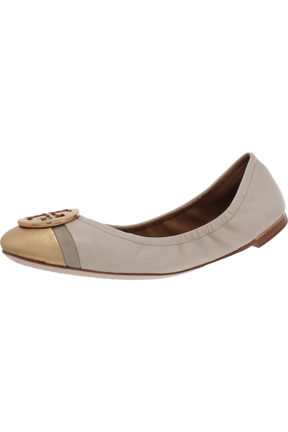 Womens Minnie Cap-Toe Ballet Leather Slip On Ballet Flats
