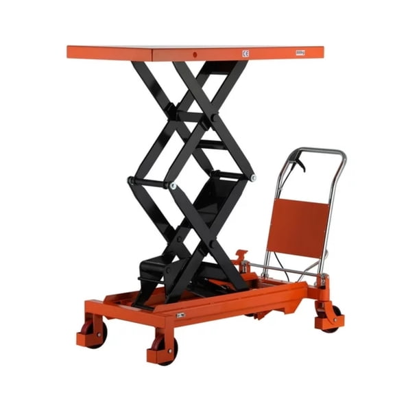 Tory Carrier 1760lb Hydraulic Manual Double Scissor Lift Table Cart Trolley 59" Lift