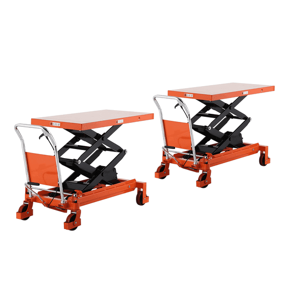 Tory Carrier 2pcs of 1760lb Heavy Duty Double Scissors Lift Table Hydraulic Table Cart
