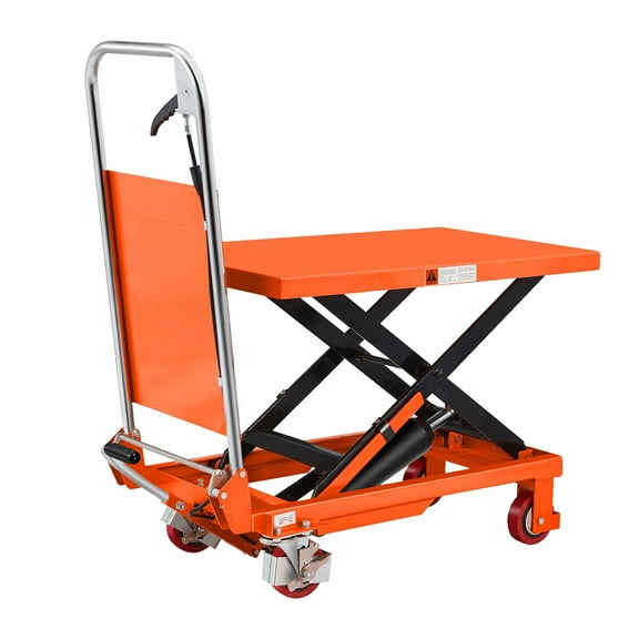 Tory Carrier Hydraulic Single Scissor Lift Table 330lbs Platform Cart Foot Pump 29.1" Lift