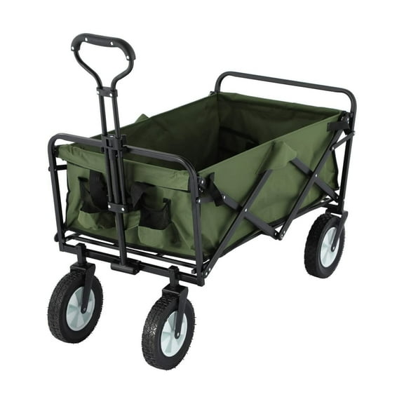 Tory Carrier Utility Folding Collapsible Wagon 220lbs Outdoor Garden Cart W/ Big Wheels 29" Overall Height