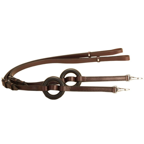 Tory Leather Horse Adjustable Leather Side Reins W/ Rubber Donut