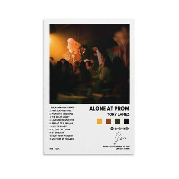 Tory Poster Lanez - ALONE AT PROM Album Cover Canvas Posters for Room Aesthetic Gift
