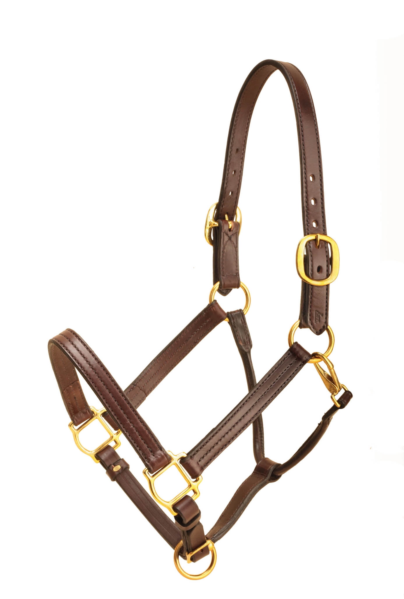 QHP Cavezza In Pelle Per Cavallo - Morbida, Con Fibbie In Ottone, Taglia COB, Nero