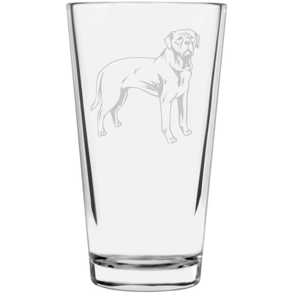 Tosa Dog Themed Etched All Purpose 16oz Libbey Pint Glass