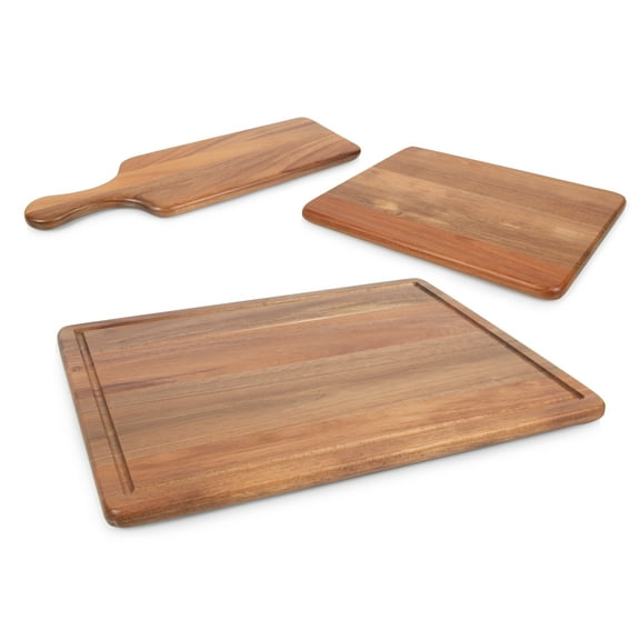 Toscana 3-Piece Acacia Wood Charcuterie Board Set, Acacia Wood
