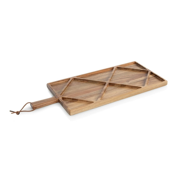 Toscana Acacia Grazing Charcuterie Sectioned Serving Board, Acacia Wood