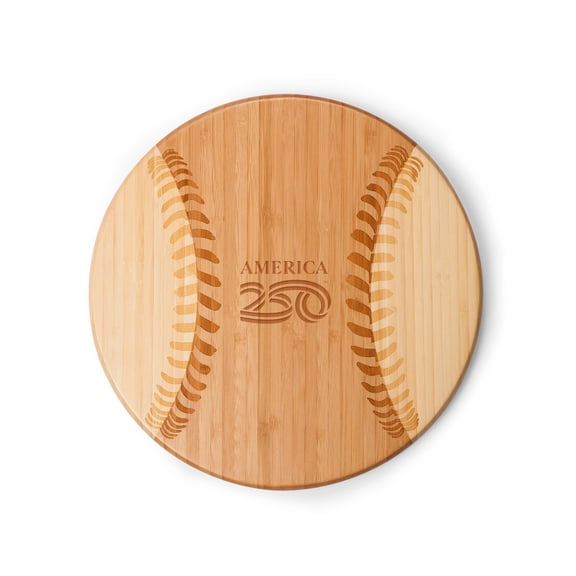 Toscana America250 Home Run Baseball Cheese Board and Serving Platter, Bamboo