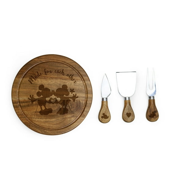 Toscana Mickey & Minnie Mouse - Acacia Brie Cheese Board & Tools Set