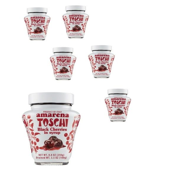 Toschi Amarena Cherries, 8.8 OZ, 6 Pack