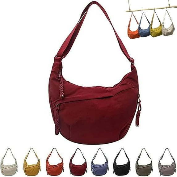 Toselfwith Women's Fashion Plain Color Nylon Crossbody Bag, Crossbody Bags for Women Travel with Adjustable Shoulder Straps