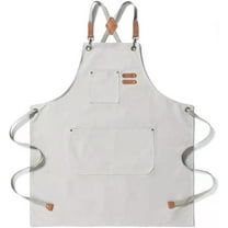 Tosewever Canvas Cross Back Chef Cotton Aprons for Men Women with Large Pockets