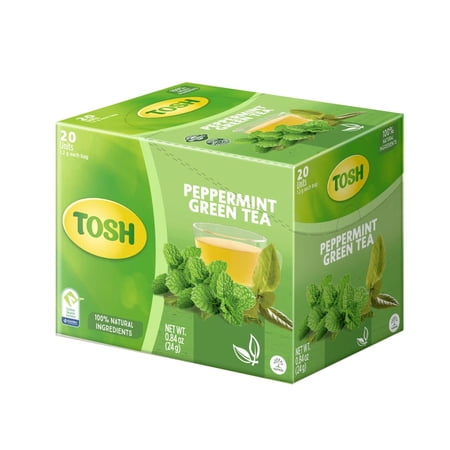 Tosh Herbal Tea Peppermint Green Tea 0.84 oz