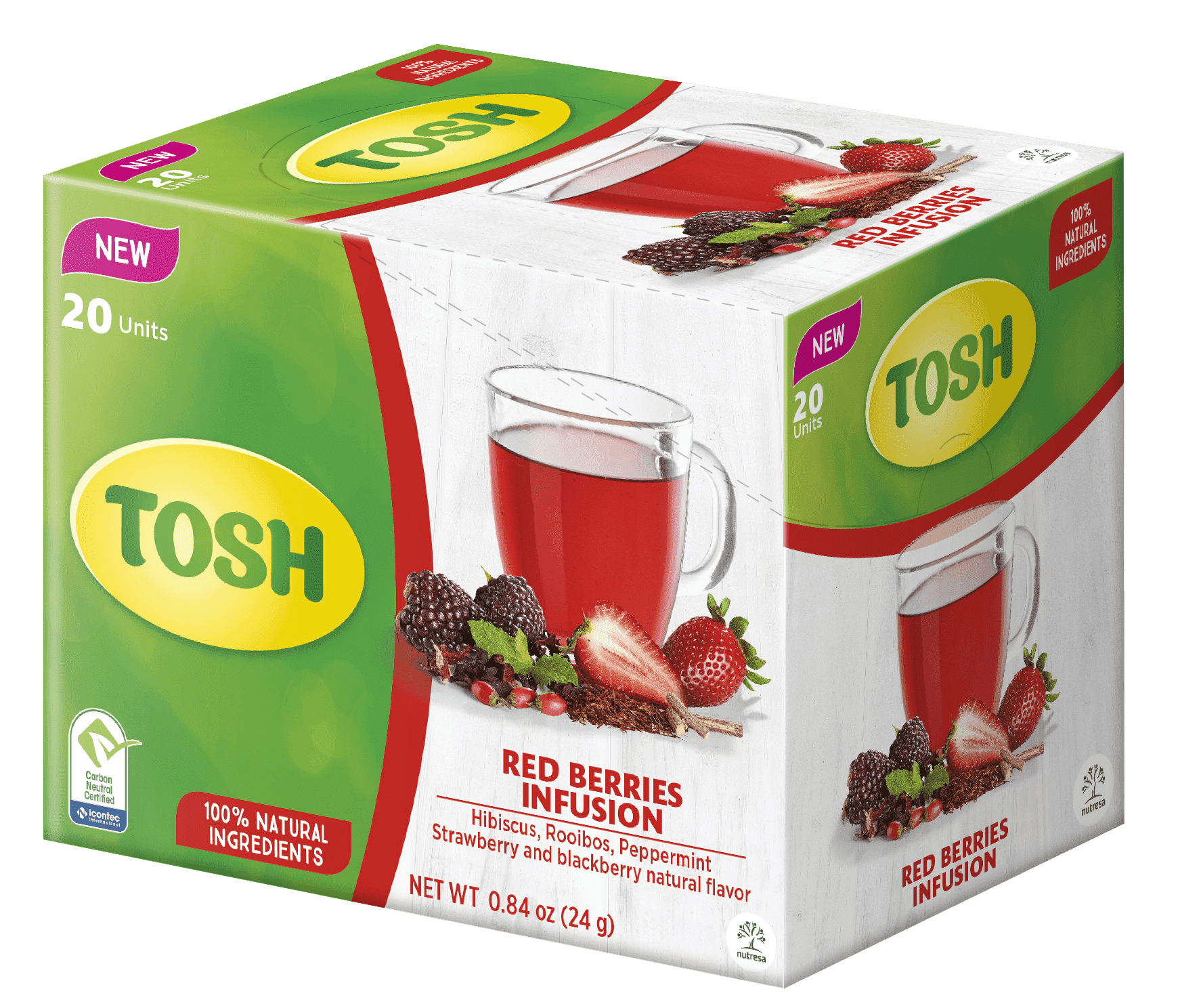 Tosh Herbal Tea Red Berries, 20 Count, 0.84 oz - Walmart.com