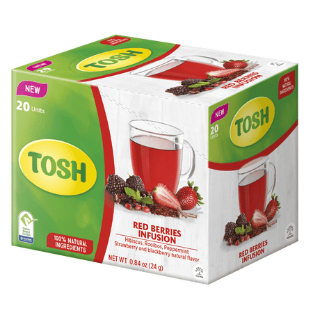 Tosh Herbal Tea Red Berries, 20 Count, 0.84 oz