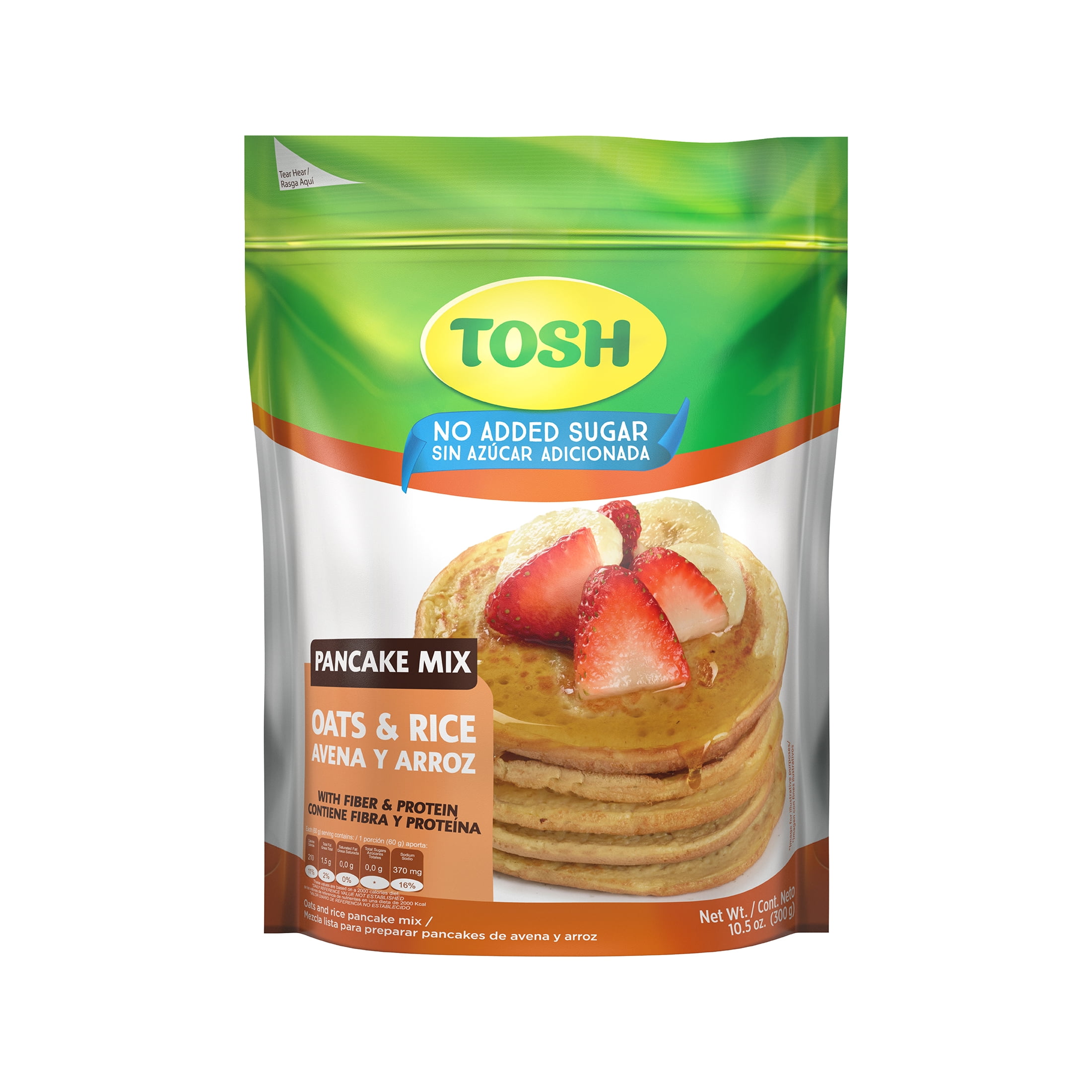 toshページ！ Tosh Oatmeal and Rice Pancake Mix 10.5 oz, High Fiber and Protein