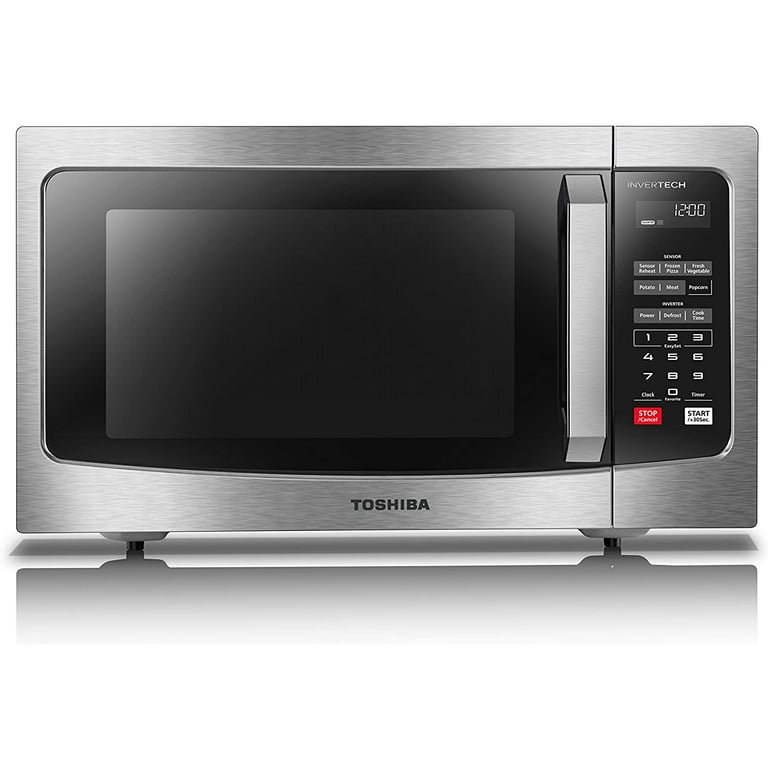 Toshiba ML-EM45PIT(BS) Microwave Oven with Inverter Technology, LCD Display and Smart Sensor, 1.6 cu.ft, Black Stainless Steel