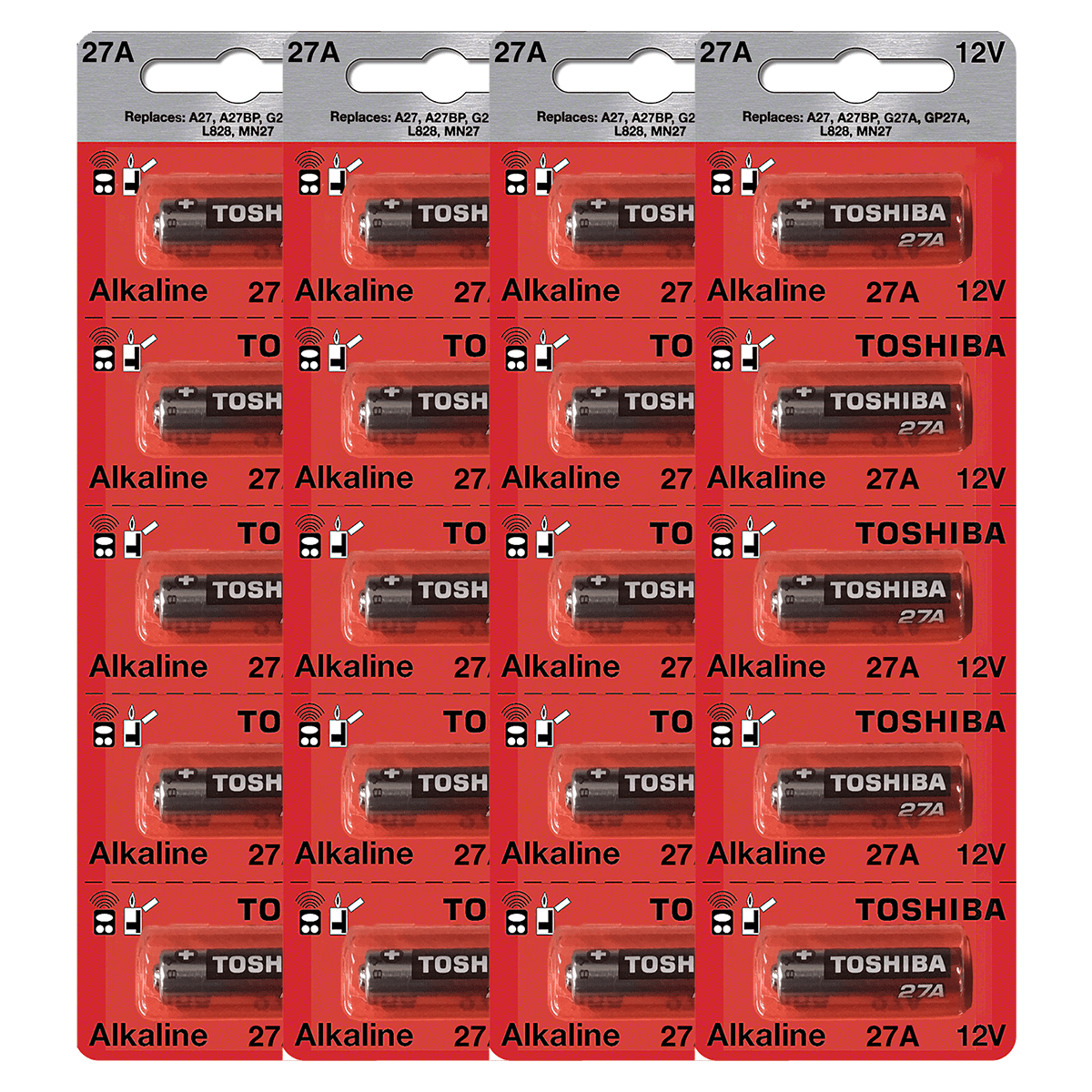 Hillflower 5 Pack Of 27A A27 12V Alkaline Batteries | 0% Mercury, For Doorbells, Alarms, Toys & More