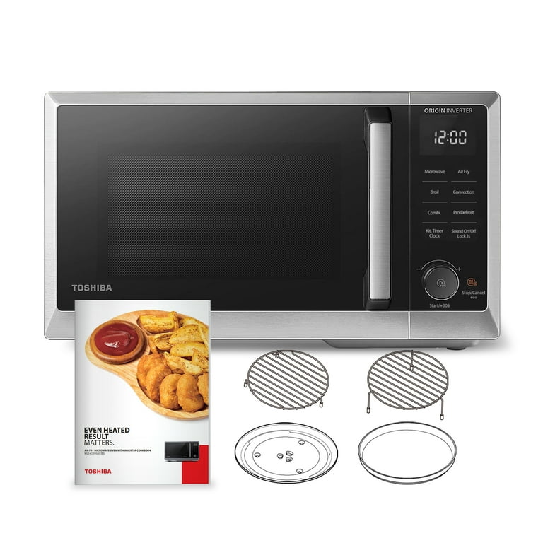 Toshiba 6-in-1 Inverter Microwave Oven Air Fryer Combo, Master Series,  Countertop Microwave, 11.3 Turntable, 27 Auto Menu, Stainless Steel 0.9  cu.ft