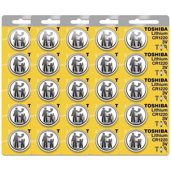 Toshiba CR1220 3V Button Cell Battery 25 Count