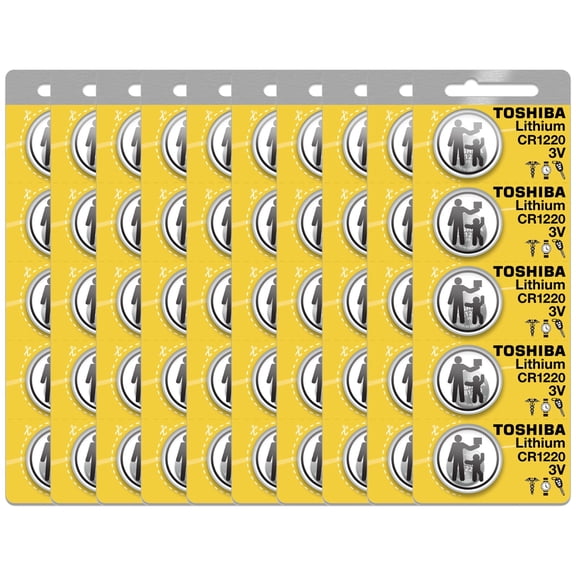 Toshiba CR1220 3 Volt Lithium Coin Battery (50 Batteries)