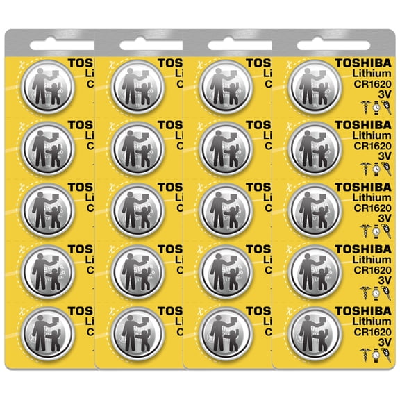 Toshiba CR1620 3 Volt Lithium Coin Battery (20 Batteries)