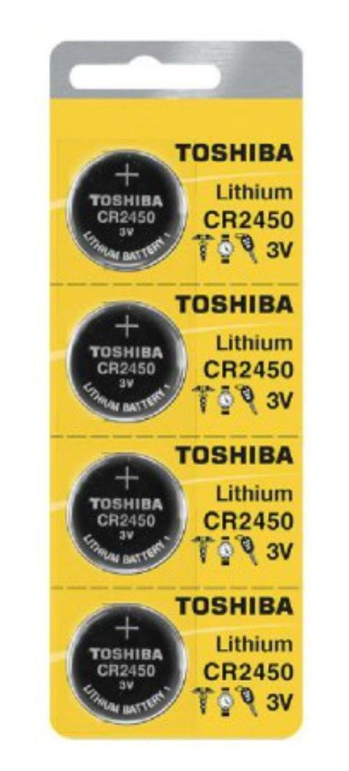 Toshiba CR2450 3 Volt Lithium Coin Battery 4 Pack