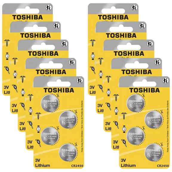 Toshiba CR2450 Battery 3V Lithium Coin Cell (40 Batteries)